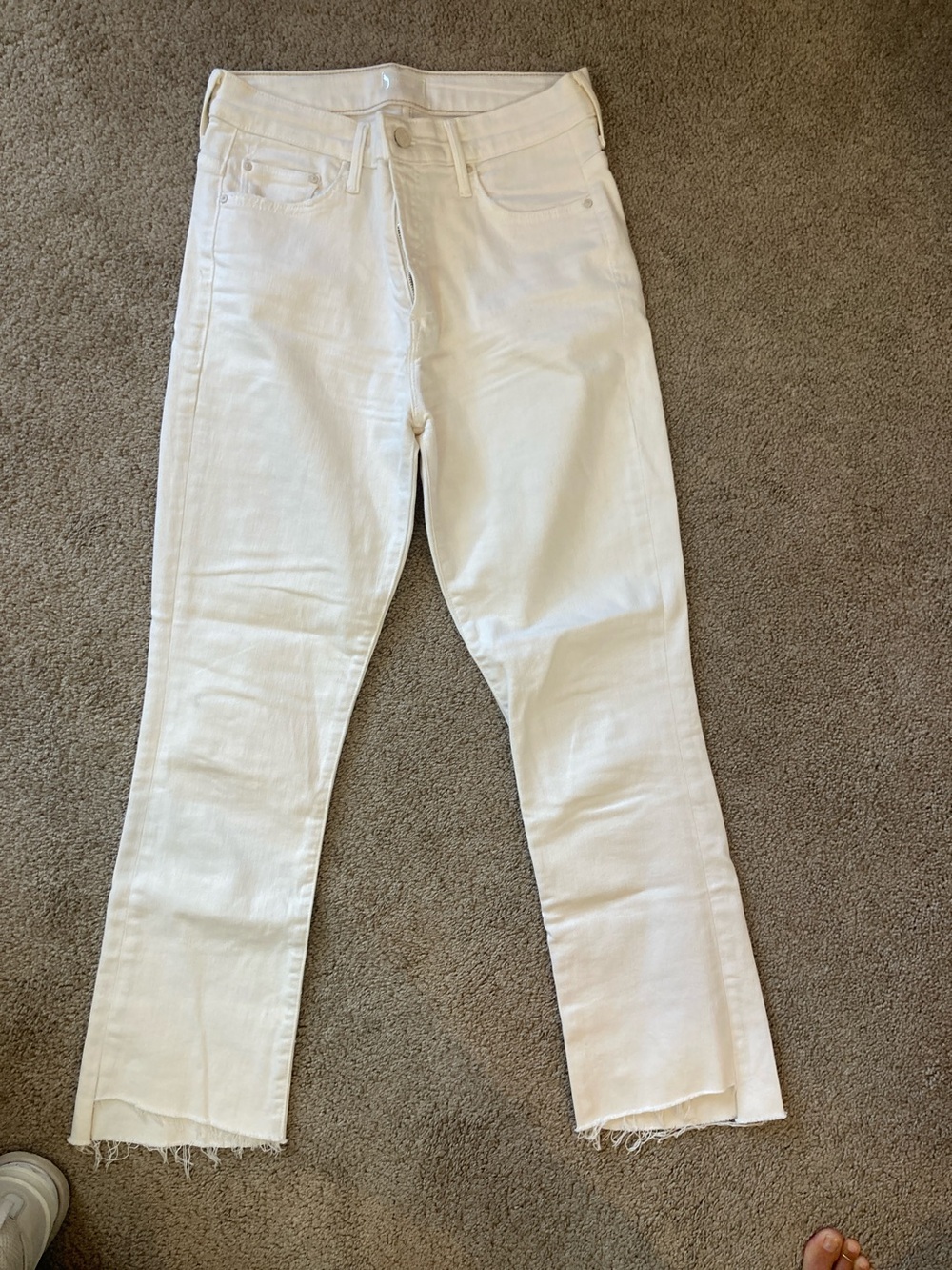 MOTHER Men's Straight White Denim Jeans